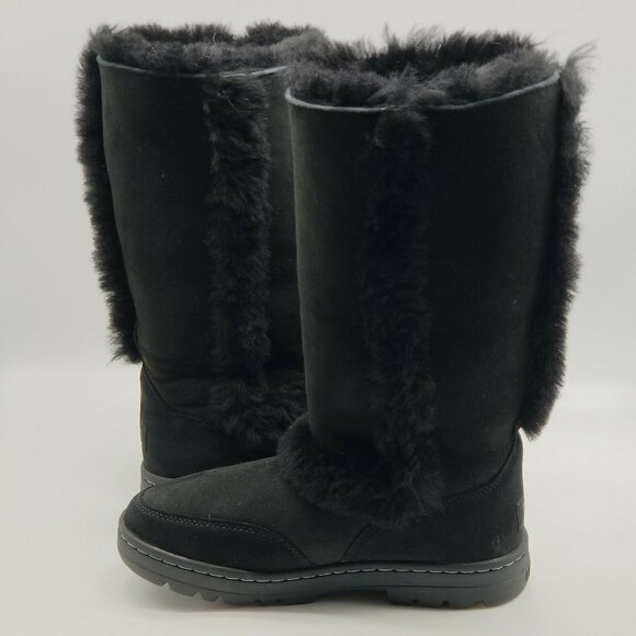 UGG Sundance Short II Revival Black Water Resistant Womens Boots Size 6 - Picture 2 of 6